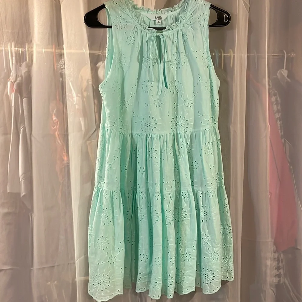 NWOT BB Dakota By Steve Madden Cotton Mint Green Sleeveless Eyelet Dress